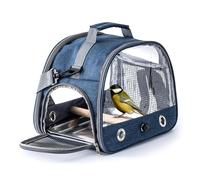 Bird Travel Cage Carrier, Portable Small Bird Parrot Parakeet Carrier with Standing Perch&Tray, Detachable Shoulder Strap, Bird Carry Transport Bag for Vet Visit Shopping,Outdoor Adventure (Blue)
