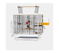 Bird Travel Cage for Small Birds - Open Top Budgie and Lovebird Home, 61 cm High, Ornamental Design with Toys