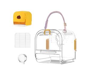 Bird Travel Cage, Parakeet Travel Carrier Pull Out Tray, 18.3x18.3x17cm, Spacious Resting Habitat, Cockatiel Budgies Conure Supply, Sparrow Parrot Accessory, For Aviary Transport Training Outdoor