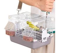 Bird Travel Cage | Portable Carrier Cage | Lightweight Breathable Parrot Cage | Small Animal Carrier Bag with Shoulder Strap, Bird, Guinea, Pig, Squirrel, Pigeon with Wooden Stand
