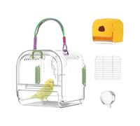 Bird Travel Cage Portable Foldable Ventilated Spacious | Budgie Transport Cage with Extendable Drawer Rest for Small Ornamental Birds Macaws Parakeets Cockatiels