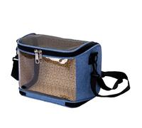 Bird Travel Carrier Bird Carriers PVC Rattan Lining Panoramic View with Breathable Mesh on Top for Peony Little Sun Tiger Skin Monk (Blue)