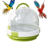 Bird Travel Carrier - Breathable Clear Shell, Locking Cage Latch | Lightweight Parrot Bag, Compact View Flight Box, pllastic Travel Crate, Perch Door Seat, Handle Pouch Cage For Parakeet Cockatiel Use
