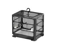Bird Travel Carrier Cage with Handle, Travel Bird Cage Small Bird Carrier with 2 Standing Pole, Food Container and 2 Cup, Fruit Fork For Lovebirds Cockatiels Small Parrots Canaries Starry Black One