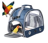 Bird Travel Carrier - Parakeet Backpack with Transparent Vision, Breathable Oxford Fabric Pet Cage, Lightweight Outer Transport Bag, Side Zip for Outdoor Adventures at Veterinarian