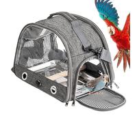Bird Travel Carrier - Parakeet Backpack with Transparent Vision, Breathable Oxford Fabric Pet Cage, Lightweight Outer Transport Bag, Side Zip for Outdoor Adventures at Veterinarian