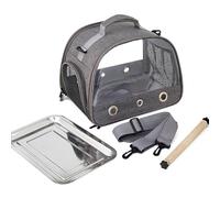 Bird Travel Carrier - Parrot Carrier Travel Bag, Luggage Travel Supplies | Small Pet Carrier Bag Portable Bird Cage, Breathable Travel Cage With Standing Perch & Tray, Small Pets Such As Parrots