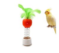 Bird Treat Dispancer, Plastic Bird Toys with Spring, Suction Cup, Feather, Bird Feeder for Cockatiels, Conures, Quakers, and Other Medium Birds