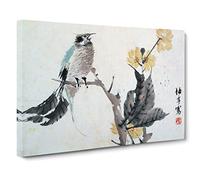 Bird Upon A Branch By Ren Yi Canvas Print | Gallery Wrapped 30mm Frame Wall Art | 24x16 inches | Ready to Hang | Asian Animals Picture | Living Room Bedroom Lounge Office