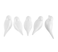 Bird Wall Hook in White Bird Design/Multi-Purpose Wall Mount Hanger for Coat Hat Towel Bag Key/Rustic Bird Wall Decor with Environmentally Friendly Resin,Set of 5