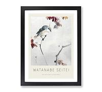 Bird Watching A Spider By Watanabe Seitei Exhibition Museum Asian Japanese Framed Wall Art Print, Ready to Hang Picture for Living Room Bedroom Home Office Décor, Black A3 (34 x 46 cm)