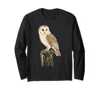 Bird Watching Barn Owl Portrait Gift Long Sleeve T-Shirt