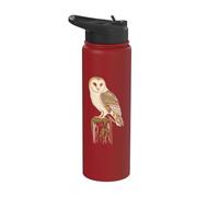 Bird Watching Barn Owl Portrait Gift Stainless Steel Insulated Water Bottle
