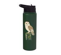 Bird Watching Barn Owl Portrait Gift Stainless Steel Insulated Water Bottle