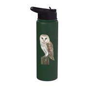 Bird Watching Barn Owl Portrait Gift Stainless Steel Insulated Water Bottle