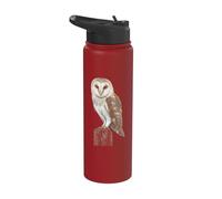 Bird Watching Barn Owl Portrait Gift Stainless Steel Insulated Water Bottle