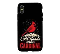 Bird Watching Cold Hands Warm Cardinal Case for iPhone X/XS