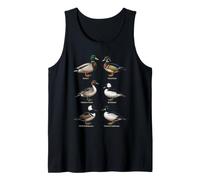 Bird Watching Ducks Waterfowl Field Guide Chart Tank Top