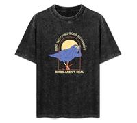 Bird Watching Goes Both Ways The Bourgeo Birds aren't Real T-Shirt Printed Tee Graphic Top for Men Black Shirt L
