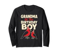 Bird Watching Grandma of The Birthday Boy Long Sleeve T-Shirt