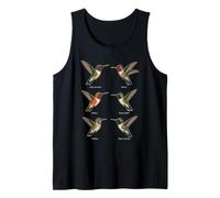 Bird Watching Hummingbirds Species Field Guide Chart Tank Top