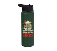Bird Watching I Asked for Happiness God Gave Me Birds Gift Stainless Steel Insulated Water Bottle