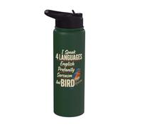 Bird Watching I Speak 4 Languages English Profanity Sarcasm Stainless Steel Insulated Water Bottle