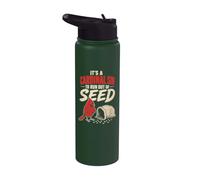 Bird Watching It's A Cardinal Sin to Run Out of Seed Stainless Steel Insulated Water Bottle