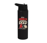 Bird Watching It's A Cardinal Sin to Run Out of Seed Stainless Steel Insulated Water Bottle