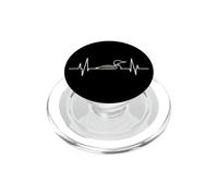Bird Watching Loon Heartbeat Line Art PopSockets PopGrip for MagSafe