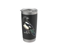 Bird Watching Magpie Portrait Vintage Art Stainless Steel Insulated Tumbler