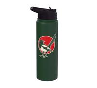 Bird Watching Magpie Portrait Vintage Art Stainless Steel Insulated Water Bottle