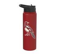 Bird Watching Magpie Portrait Vintage Art Stainless Steel Insulated Water Bottle