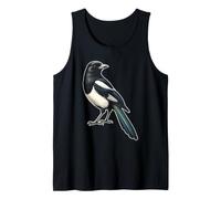 Bird Watching Magpie Portrait Vintage Art Tank Top