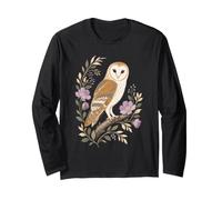 Bird Watching Mom Barn Owl Floral Gift Long Sleeve T-Shirt