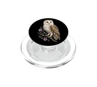 Bird Watching Mom Barn Owl Floral Gift PopSockets PopGrip for MagSafe