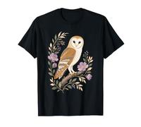 Bird Watching Mom Barn Owl Floral Gift T-Shirt
