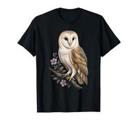 Bird Watching Mom Barn Owl Floral Gift T-Shirt