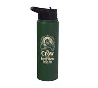 Bird Watching My Crow Goes Everywhere with Me Stainless Steel Insulated Water Bottle