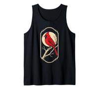 Bird Watching Northern Cardinal Vintage Poster Design Tank Top