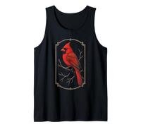 Bird Watching Northern Cardinal Vintage Poster Design Tank Top