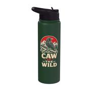 Bird Watching Raven Caw of The Wild Stainless Steel Insulated Water Bottle