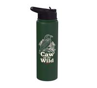 Bird Watching Raven Caw of The Wild Stainless Steel Insulated Water Bottle