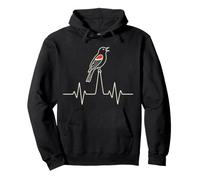 Bird Watching Red-Winged Blackbird Heartbeat Art Pullover Hoodie