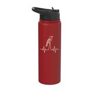 Bird Watching Red-Winged Blackbird Heartbeat Art Stainless Steel Insulated Water Bottle
