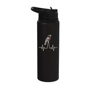 Bird Watching Red-Winged Blackbird Heartbeat Art Stainless Steel Insulated Water Bottle