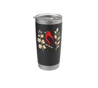Bird Watching Scarlet Tanager Field Guide Design Stainless Steel Insulated Tumbler