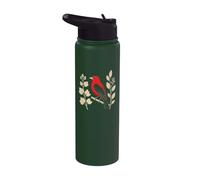 Bird Watching Scarlet Tanager Field Guide Design Stainless Steel Insulated Water Bottle
