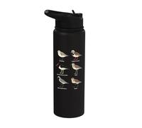 Bird Watching Shorebirds Species Field Guide Chart Stainless Steel Insulated Water Bottle