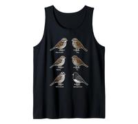 Bird Watching Sparrows Songbird Species Chart Tank Top